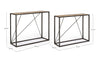 Set 2 console din lemn de salcam si metal Norris Natural / Negru, l100xA33xH80 / l90xA30xH75 cm (6)