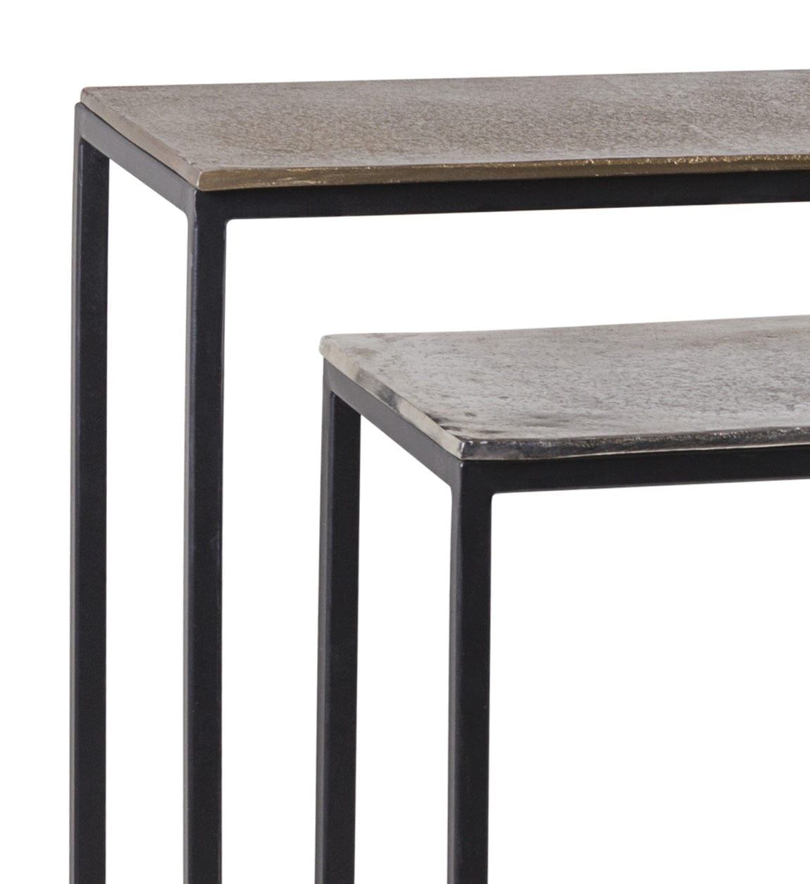 Set 2 console din metal Antique Alama / Crom, l120xA25xH80 / l100xA25xH70 cm (3)