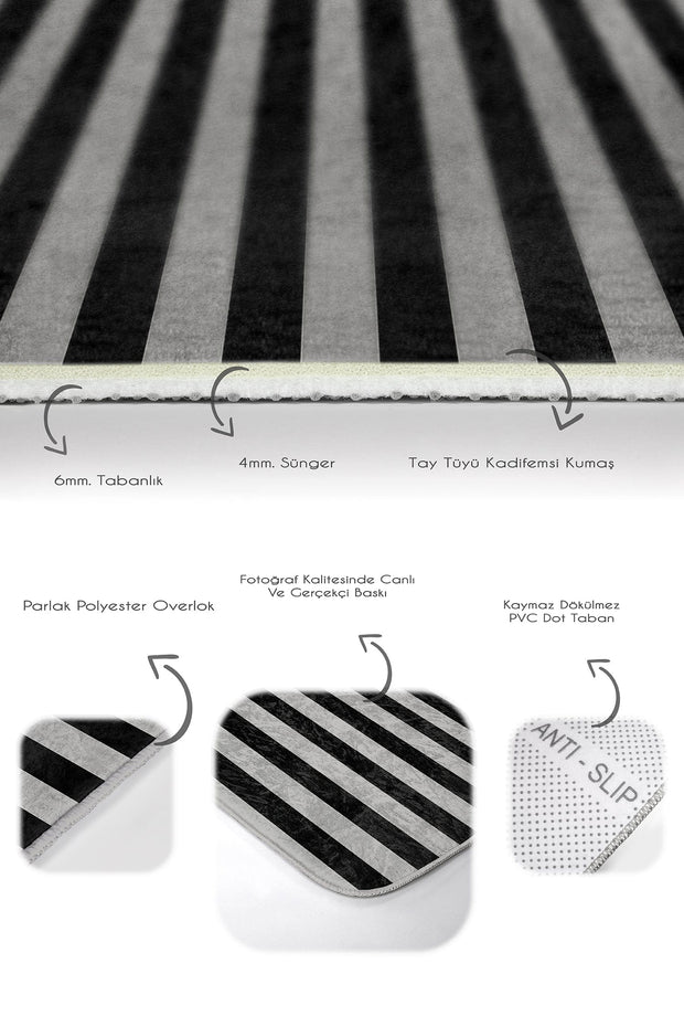 Hillkar Global Set 2 covorase pentru baie antiderapante din poliester, Ali BPS153 Rectangle Multicolor, 100 x 60 cm / 60 x 50 cm