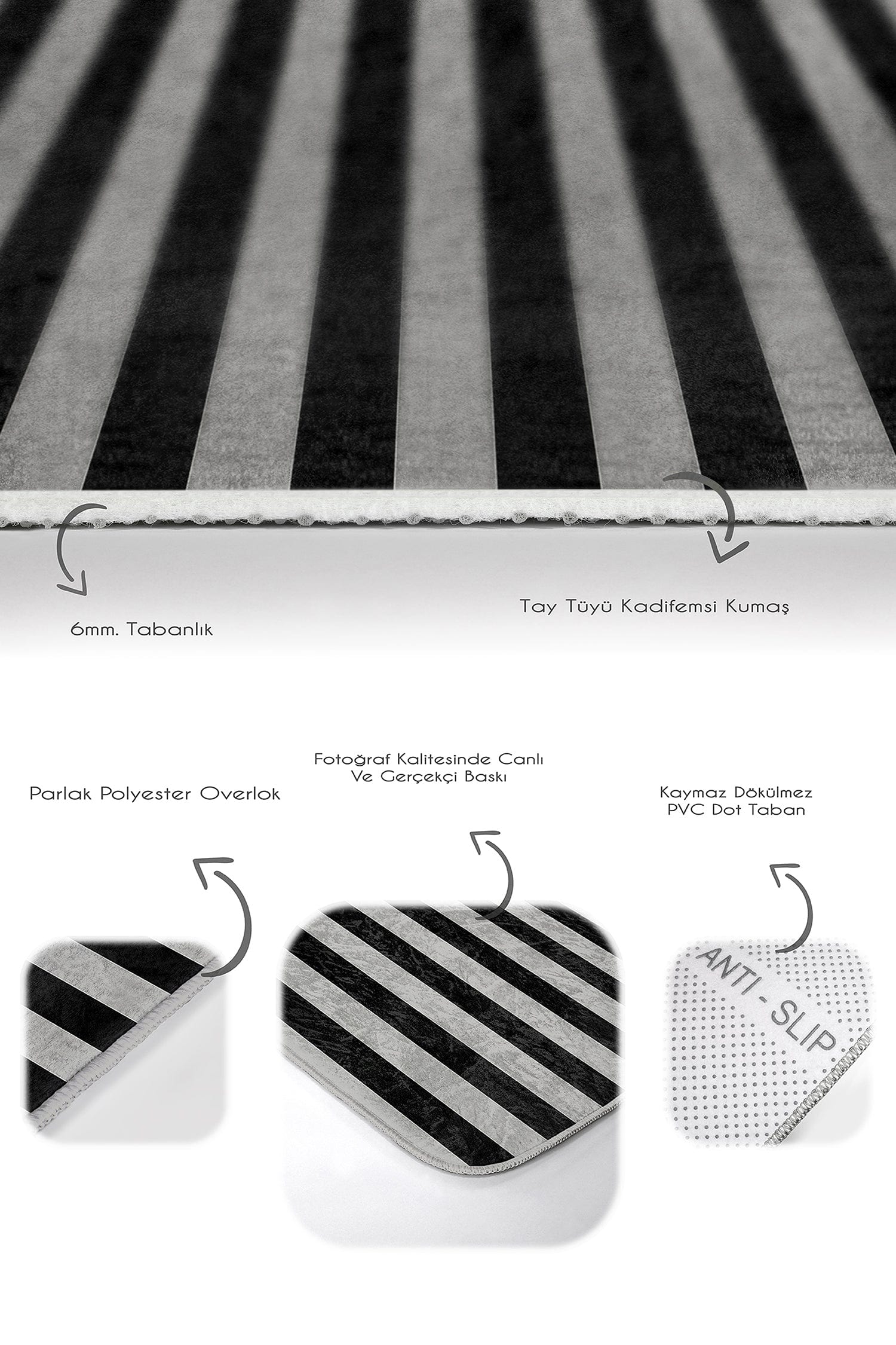 Hillkar Global Set 2 covorase pentru baie antiderapante din poliester, Ali BPS153 Rectangle Multicolor, 100 x 60 cm / 60 x 50 cm