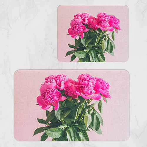 Set 2 covorase pentru baie antiderapante din poliester, Digital 12 Multicolor, 40 x 60 / 60 x 90 cm