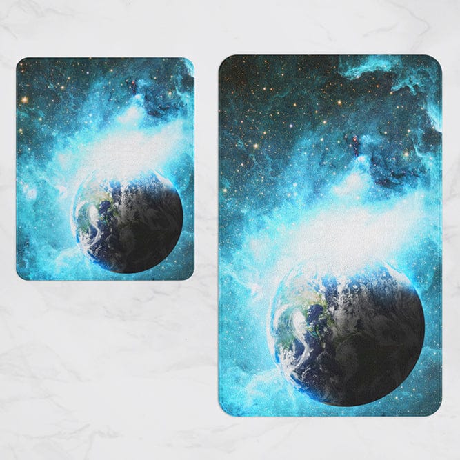 Set 2 covorase pentru baie antiderapante din poliester, Digital 14 Multicolor, 50 x 70 / 70 x 100 cm (1)