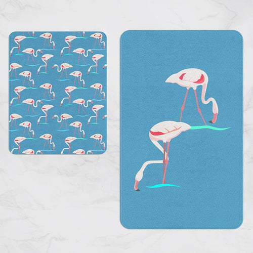 Set 2 covorase pentru baie antiderapante din poliester, Digital 17 Multicolor, 40 x 60 / 60 x 90 cm