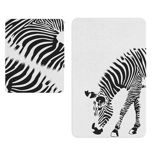 Set 2 covorase pentru baie antiderapante din poliester, Digital 22 Multicolor, 40 x 60 / 60 x 90 cm