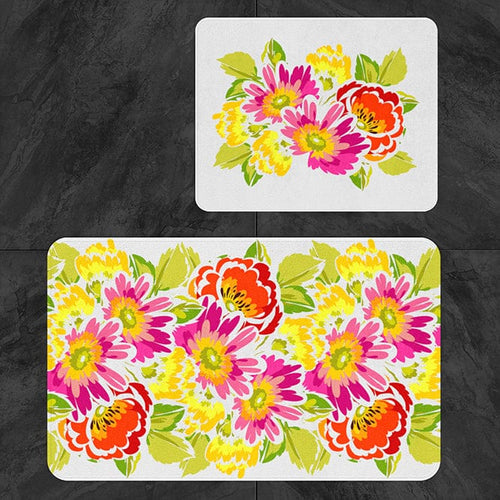 Set 2 covorase pentru baie antiderapante din poliester, Digital 24 Multicolor, 40 x 60 / 60 x 90 cm