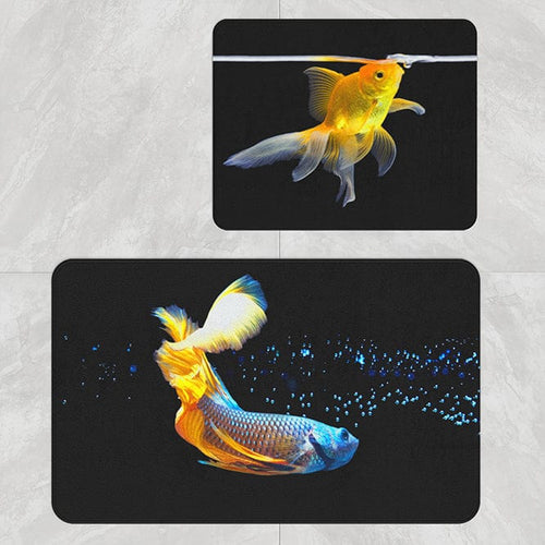 Set 2 covorase pentru baie antiderapante din poliester, Digital 27 Multicolor, 40 x 60 / 60 x 90 cm