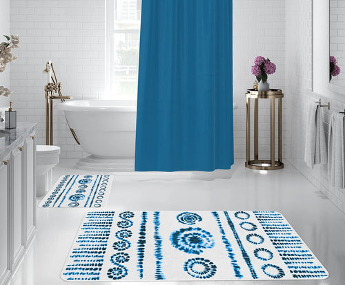 Set 2 covorase pentru baie antiderapante din poliester, Digital 28 Multicolor, 50 x 70 / 70 x 100 cm