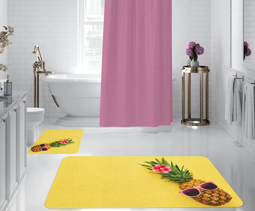 Set 2 covorase pentru baie antiderapante din poliester, Digital 30 Multicolor, 50 x 70 / 70 x 100 cm