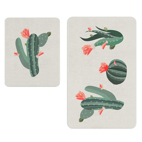 Set 2 covorase pentru baie antiderapante din poliester, Digital 32 Multicolor, 40 x 60 / 60 x 90 cm