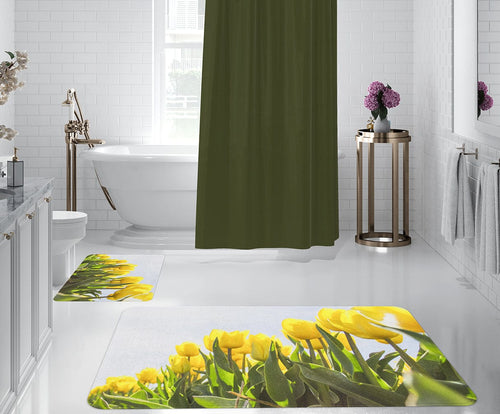 Set 2 covorase pentru baie antiderapante din poliester, Digital 35 Multicolor, 50 x 70 / 70 x 100 cm