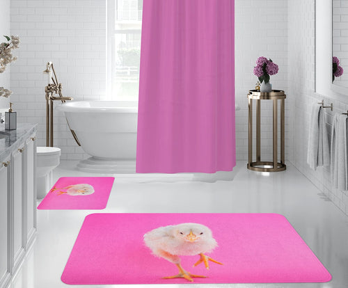 Set 2 covorase pentru baie antiderapante din poliester, Digital 38 Multicolor, 50 x 70 / 70 x 100 cm