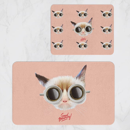 Set 2 covorase pentru baie antiderapante din poliester, Digital 43 Multicolor, 40 x 60 / 60 x 90 cm