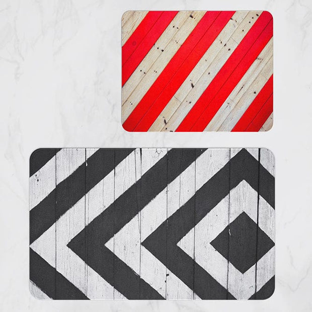 Set 2 covorase pentru baie antiderapante din poliester, Digital 47 Multicolor, 40 x 60 / 60 x 90 cm