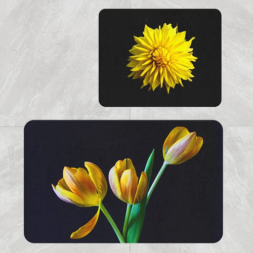 Set 2 covorase pentru baie antiderapante din poliester, Digital 48 Multicolor, 40 x 60 / 60 x 90 cm