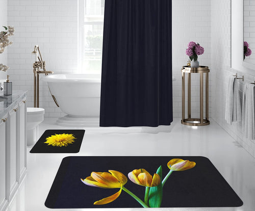 Set 2 covorase pentru baie antiderapante din poliester, Digital 48 Multicolor, 50 x 70 / 70 x 100 cm