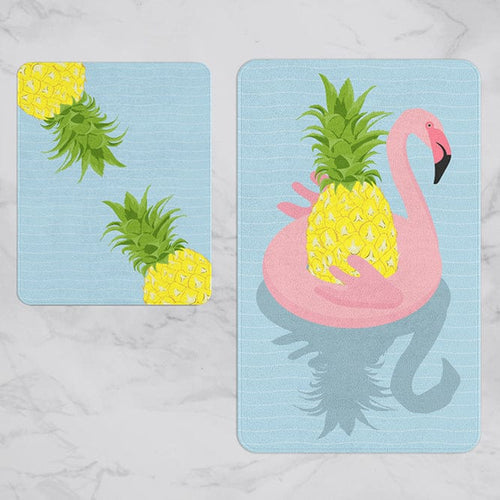 Set 2 covorase pentru baie antiderapante din poliester, Digital 5 Multicolor, 40 x 60 / 60 x 90 cm