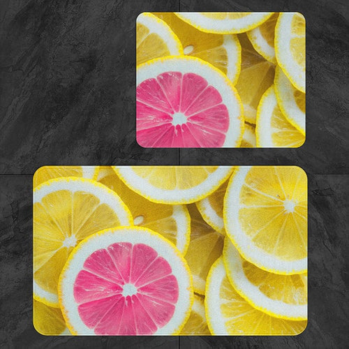 Set 2 covorase pentru baie antiderapante din poliester, Digital 50 Multicolor, 40 x 60 / 60 x 90 cm