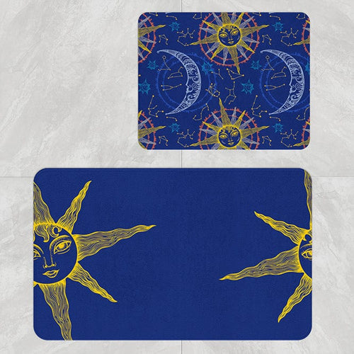 Set 2 covorase pentru baie antiderapante din poliester, Digital 61 Multicolor, 40 x 60 / 60 x 90 cm