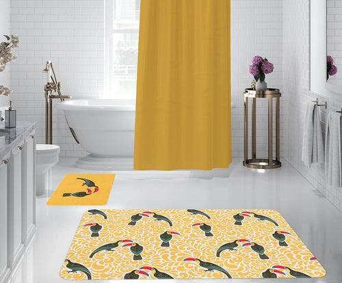 Set 2 covorase pentru baie antiderapante din poliester, Digital 64 Multicolor, 50 x 70 / 70 x 100 cm