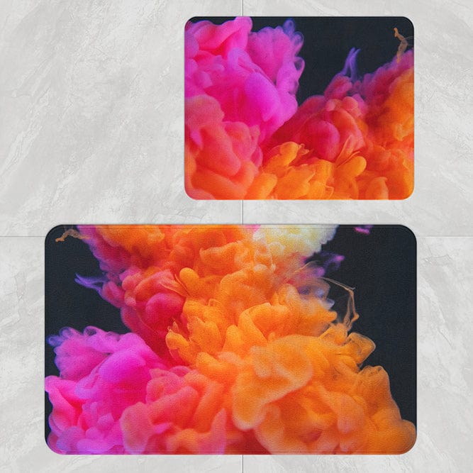 Set 2 covorase pentru baie antiderapante din poliester, Digital 74 Multicolor, 50 x 70 / 70 x 100 cm (1)