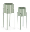 Set 2 ghivece cu suport din metal, Ester Round, Ø28xH65 / Ø23xH55 cm (2)