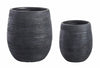 Set 2 ghivece din fibra de sticla si argila, Graffiti Negru, Ø46,5xH51,5 / Ø34,5xH39 cm (1)