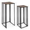 Set 2 masute suport telefon din MDF si metal Elvin High Auriu / Negru, L33xl33xH73 cm / L28xl28xH65 cm