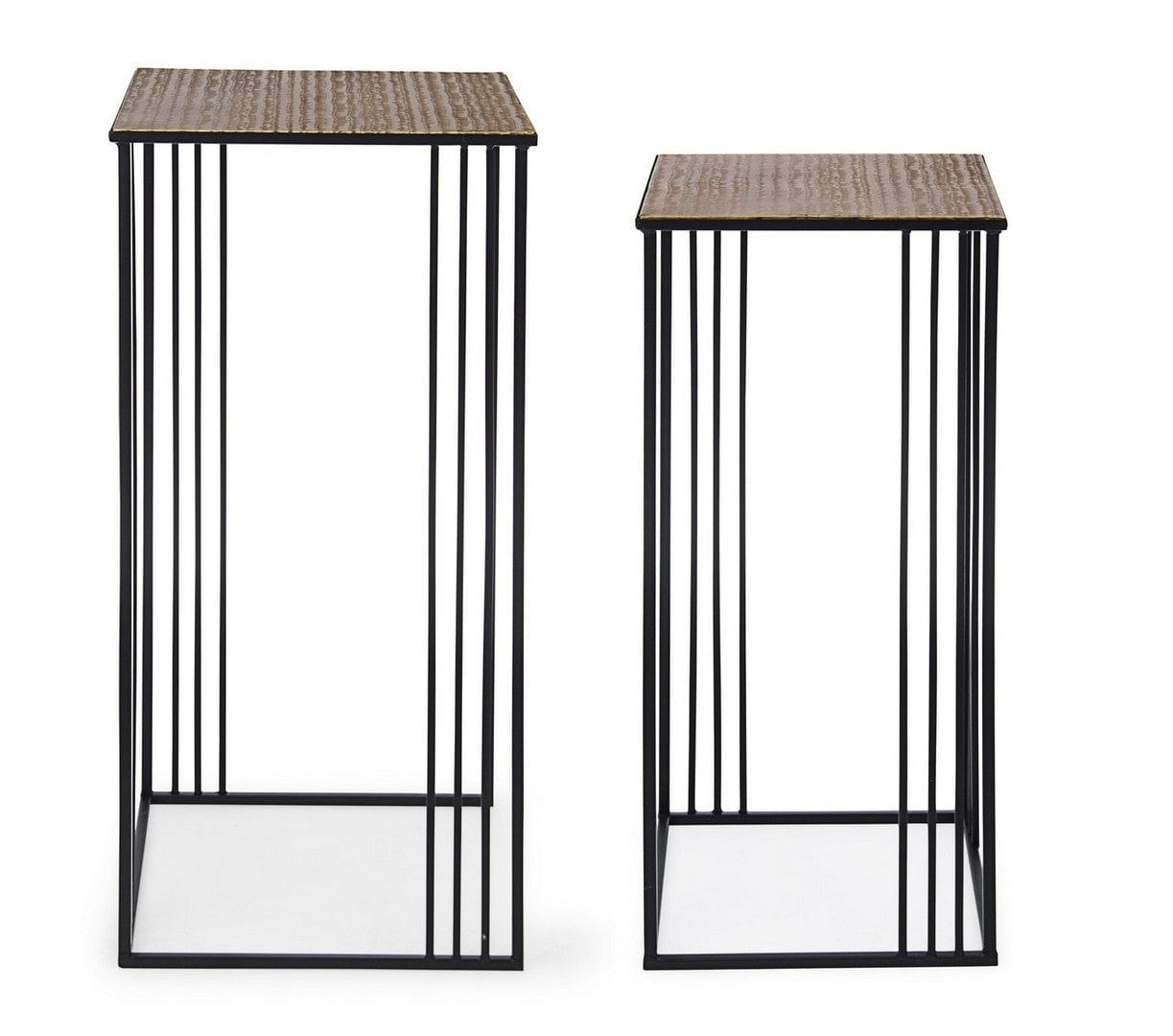 Set 2 masute suport telefon din MDF si metal Elvin High Auriu / Negru, L33xl33xH73 cm / L28xl28xH65 cm (4)