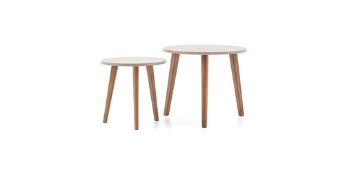 Dogtas Set 2 masute suport telefon din pal, Nova Nuc / Cappuccino, Ø60xH51 cm / Ø45xH44,4 cm