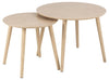 Set 2 mese de cafea din bambus, Roslin Natural, Ø60xH45 cm / Ø45xH41,5 cm