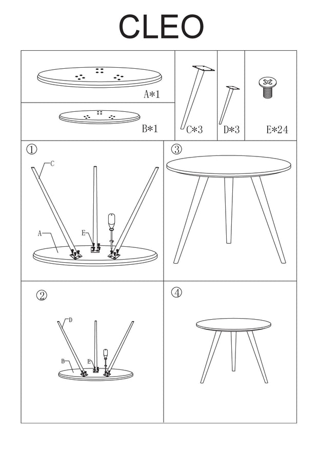 Signal Set 2 mese de cafea din MDF, Cleavon Negru, Ø50xH50 cm / Ø40xH45 cm