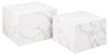 Set 2 mese de cafea din MDF, Dice Alb, L58xl58xH40 cm / L50xl50xH33 cm