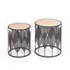 Halmar Set 2 mese de cafea din MDF si metal Foley Natural / Negru, Ø40xH45 / Ø33xH40 cm