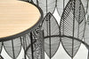 Halmar Set 2 mese de cafea din MDF si metal Foley Natural / Negru, Ø40xH45 / Ø33xH40 cm