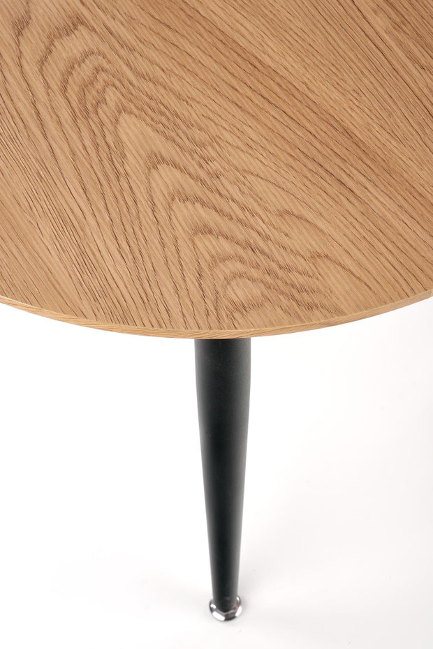 Halmar Set 2 mese de cafea din MDF si metal, Mentor II Stejar Auriu / Negru, Ø59xH48 / Ø40xH41 cm