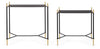 Set 2 mese de cafea din metal Anisha Rectangular Negru / Auriu, L59xl39xH61 cm / L54xl34xH54 cm (1)