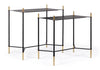 Set 2 mese de cafea din metal Anisha Rectangular Negru / Auriu, L59xl39xH61 cm / L54xl34xH54 cm (2)