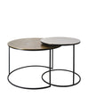 Set 2 mese de cafea din metal, Auxiliary Round Multicolor, Ø43xH45 cm / Ø60xH40 cm