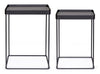 Set 2 mese de cafea din sticla si metal Zeina Square Fumuriu / Negru, L41,5xl41,5xH56 cm / L36,5xl36,5xH51 cm (1)