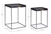 Set 2 mese de cafea din sticla si metal Zeina Square Fumuriu / Negru, L41,5xl41,5xH56 cm / L36,5xl36,5xH51 cm (5)