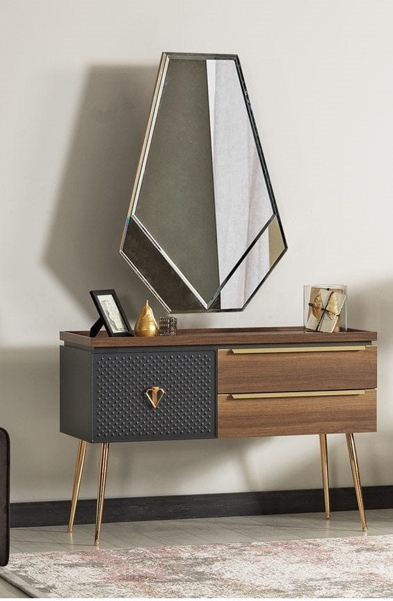 Serhat Set 2 oglinzi decorative din pal Pietro Antracit, l74xH94 cm