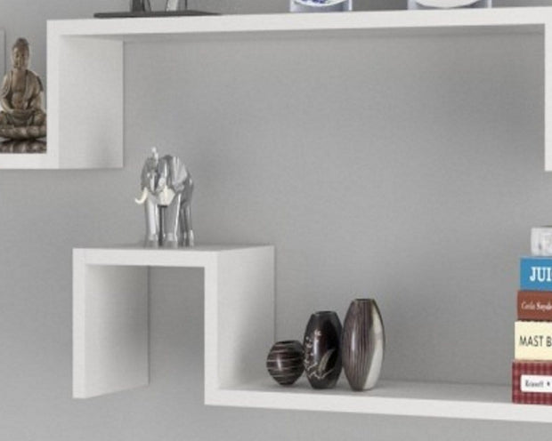 Set 2 rafturi suspendate din pal, M02 Alb, l90xA17,5xH17,5 cm (3)