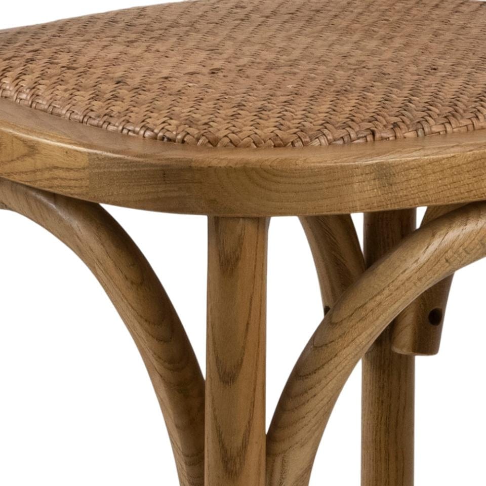 Actona Set 2 scaune de bar din lemn de ulm, cu sezut din ratan Eileen Natural, l51xA55xH105 cm