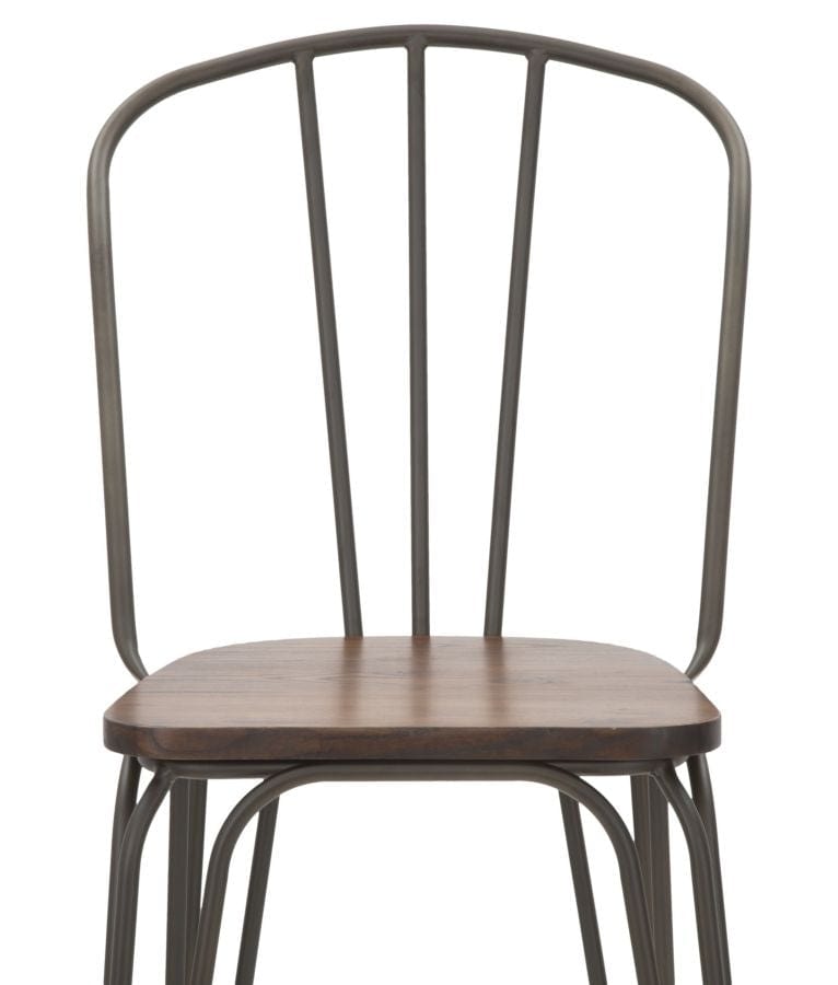 Set 2 scaune de bar din lemn de ulm si metal Harlem Natural / Gri, l54xA45xH102 cm (5)
