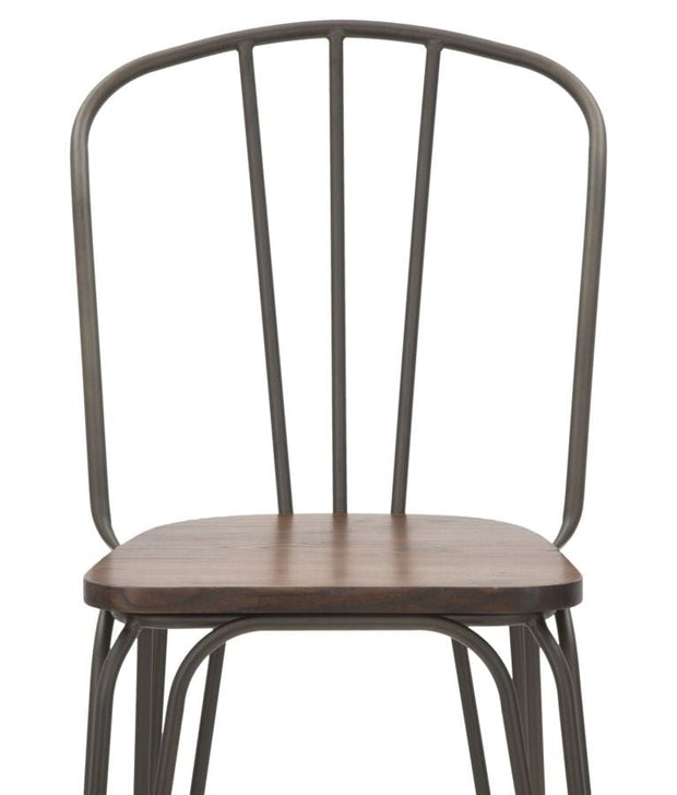 Set 2 scaune de bar din lemn de ulm si metal Harlem Natural / Gri, l54xA45xH102 cm (5)