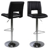 Actona Set 2 scaune de bar rotative tapitate cu piele ecologica si picior metalic, Sylvia Negru / Crom, l41,5xA52xH115 cm