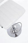 Set 2 scaune de bar tapitate cu piele ecologica si picior metalic Barclay Alb / Crom, l46xA51,5xH88,5-109,5 cm (3)