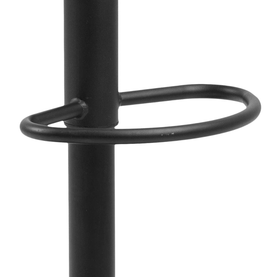 Set 2 scaune de bar tapitate cu stofa si picior metalic Finch Velvet Gri Inchis / Negru, Ø40xH80 cm (4)