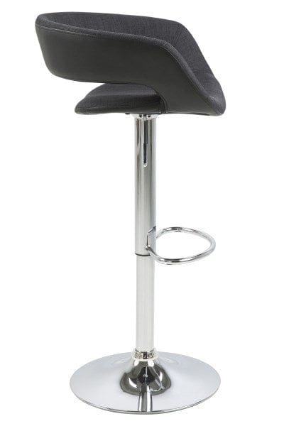 Set 2 scaune de bar tapitate cu stofa si picior metalic Grace Antracit / Crom, l54,5xA48,5xH104 cm (3)