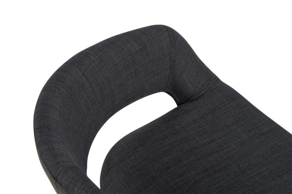 Set 2 scaune de bar tapitate cu stofa si picior metalic Grace Antracit / Crom, l54,5xA48,5xH104 cm (6)